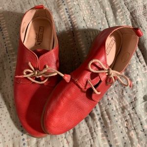 Red Pikolinos Lace Up Leather Shoes 8.5 Spain